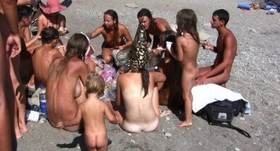 The vast oceanfront 1 Full HD video - They value respect for nature and the fully naked body