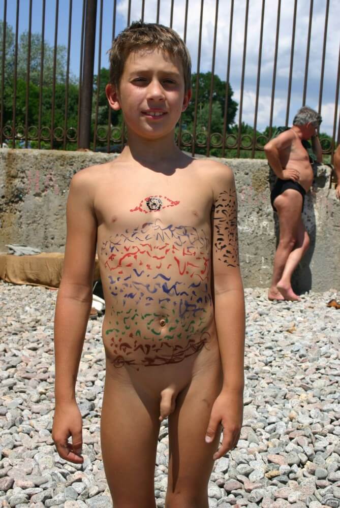 Father and Daughter Painted pics - Taking off ones clothes is a way to strengthen inner harmony
