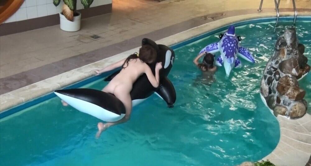 Naturism in the pool Full HD - Growing up on a nudist beach