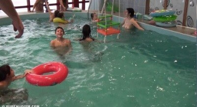 Indoor Swim Exercise 2 Full HD video - A naked persons soul is visible through their body