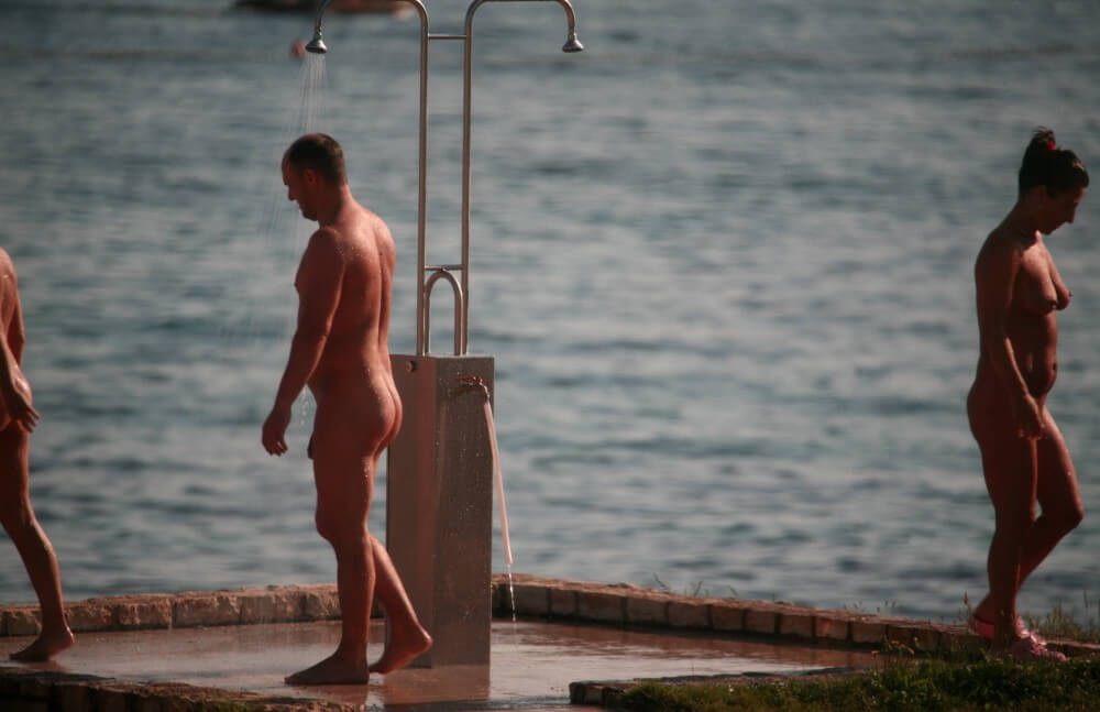 Naturist Shower at Dusk pics - Naturism and nudism are a path to peace of mind and a little solitude