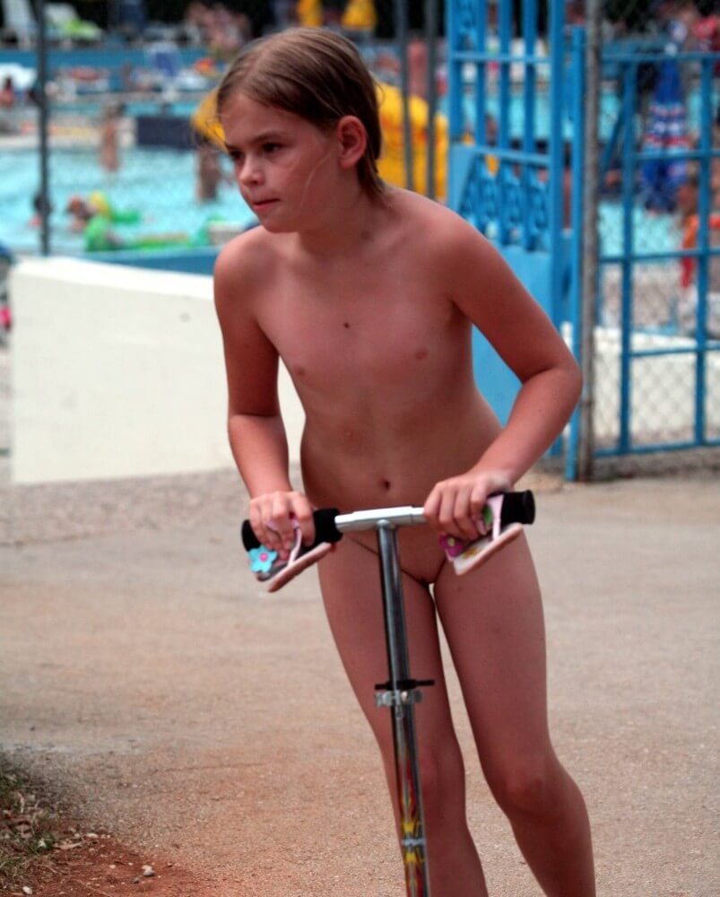 Pool-Side Naturist Scooter pics - Family nudism in its cultural context
