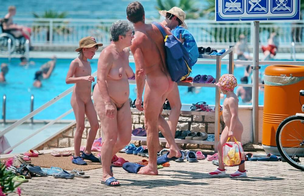 Family Poolside Grouping pics - Openness to the world and new ideas is a defining trait of naturists and nudists
