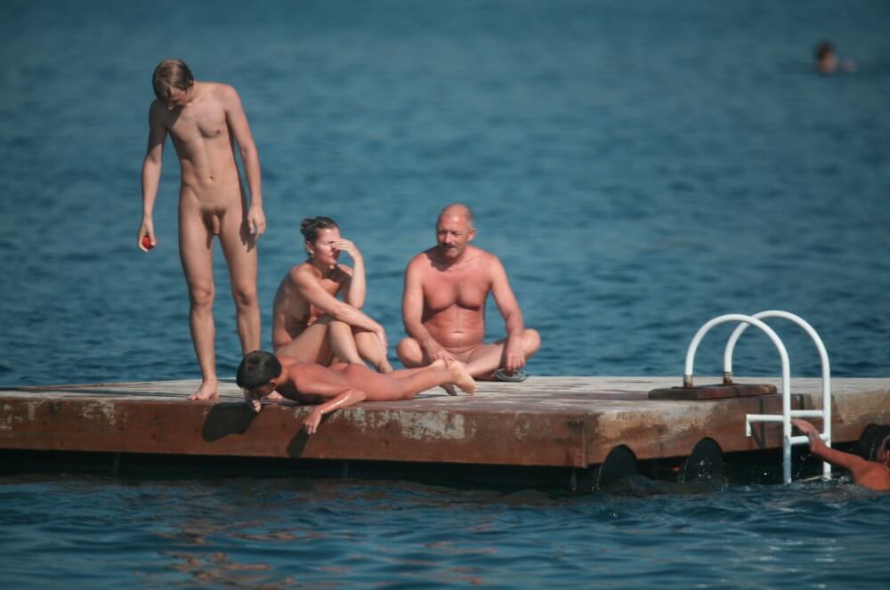 Naturist Family Water Slab pics - Being yourself is part of nudism