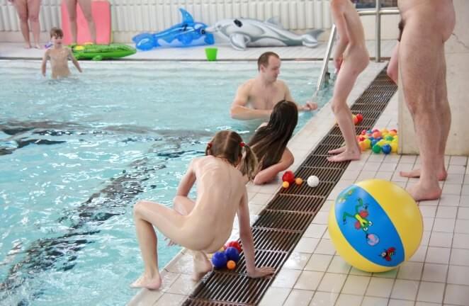 Nude family in the pool photos - Nudism helps people accept themselves