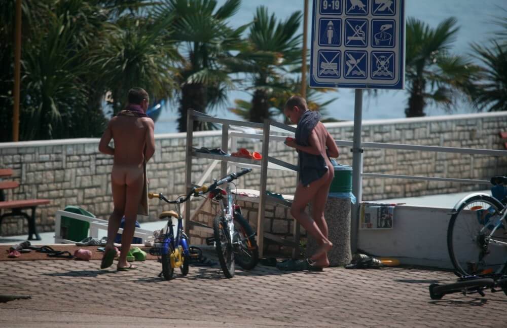 Nudism in a German water park photo - Supporters of naturism live in harmony with nature
