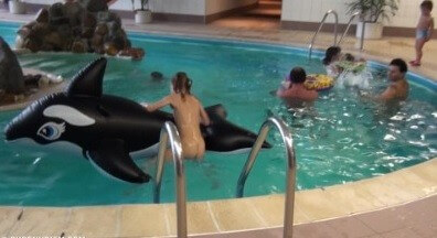 Indoor dolphin ride Full HD - Self-confidence helps naturists achieve their goals